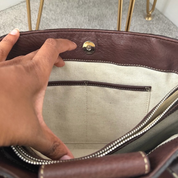 Vintage Michael Kors Royal Hock Brown Pebbled Leather Tote/Satchel - Picture 7 of 9